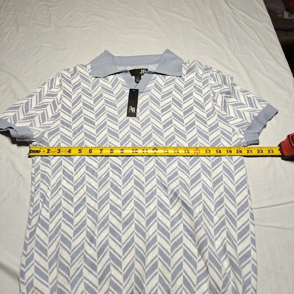 J. Ferrar Johnny Collar Mens Short Sleeve Polo Sweater NWT Size M - Picture 5 of 7